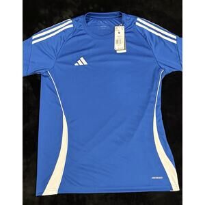 Adidas Men’s Medium Trio 24 Slim Fit Crew Jersey Blue/White New With Tags